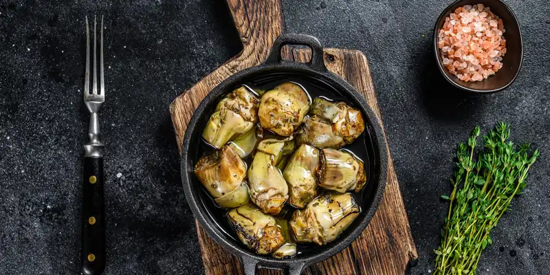 Boiled artichokes