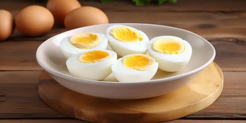 Hard boiled chicken egg