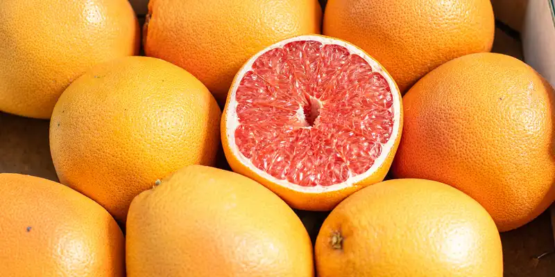 Pink and red grapefruit