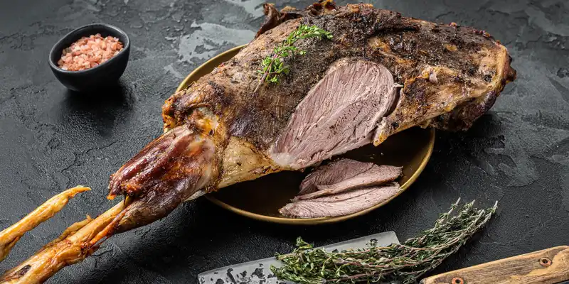 Roasted lamb leg