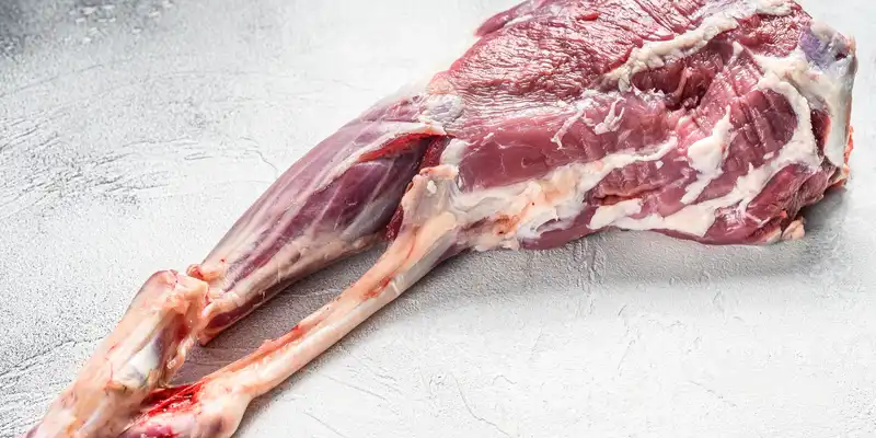 Raw lamb leg