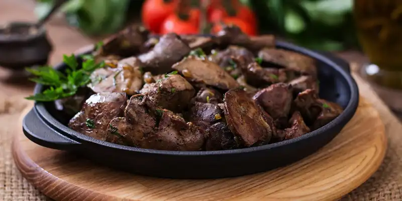 Pan fried lamb liver