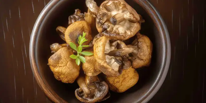 Stir fried shiitake mushrooms