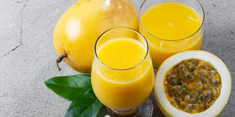 Raw yellow passion fruit juice