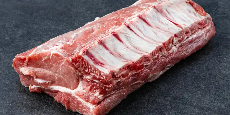 Raw pork backribs