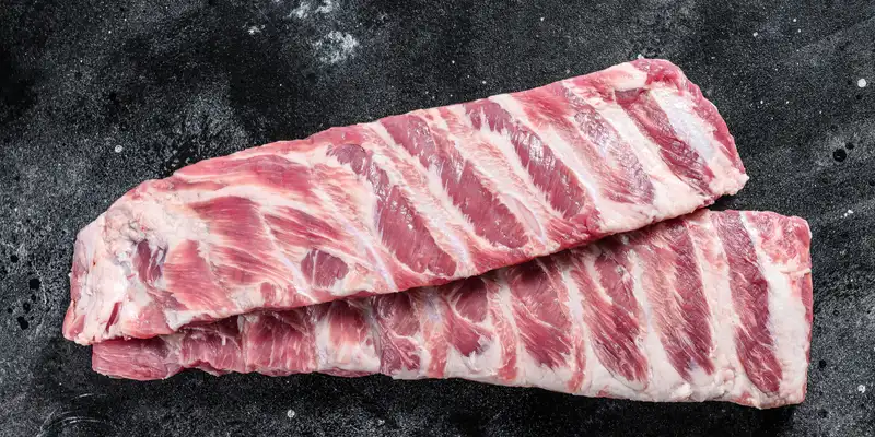 Raw pork spareribs