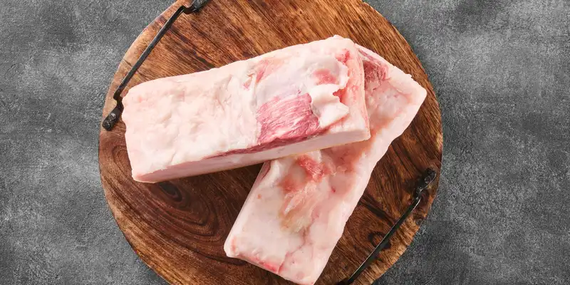 Raw pork backfat