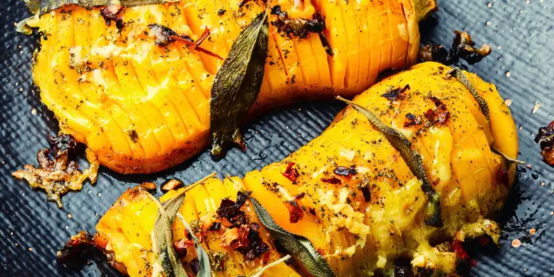 Zucca butternut al forno (con sale)