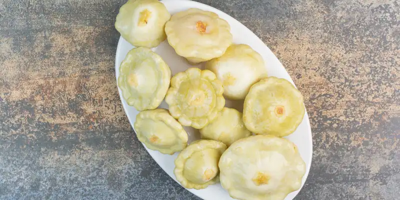 Boiled scallop squash (with salt)