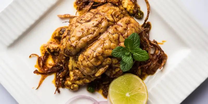 Pan fried veal brain